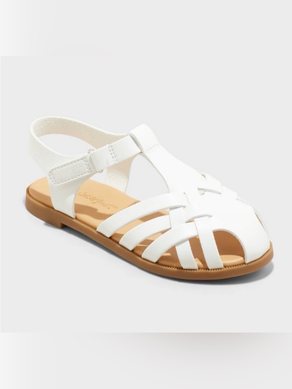 Toddler White Leather Ella Sandals- Cat & Jack- size 6T